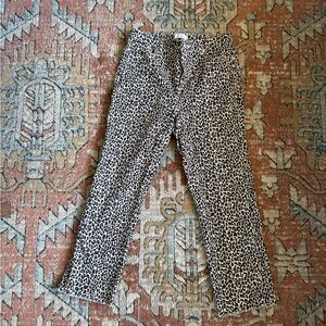 LOFT Straight-Leg Jeans in Black and Cream Leopard Print